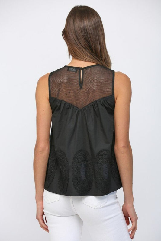 Contrast Sheer Lace Top
