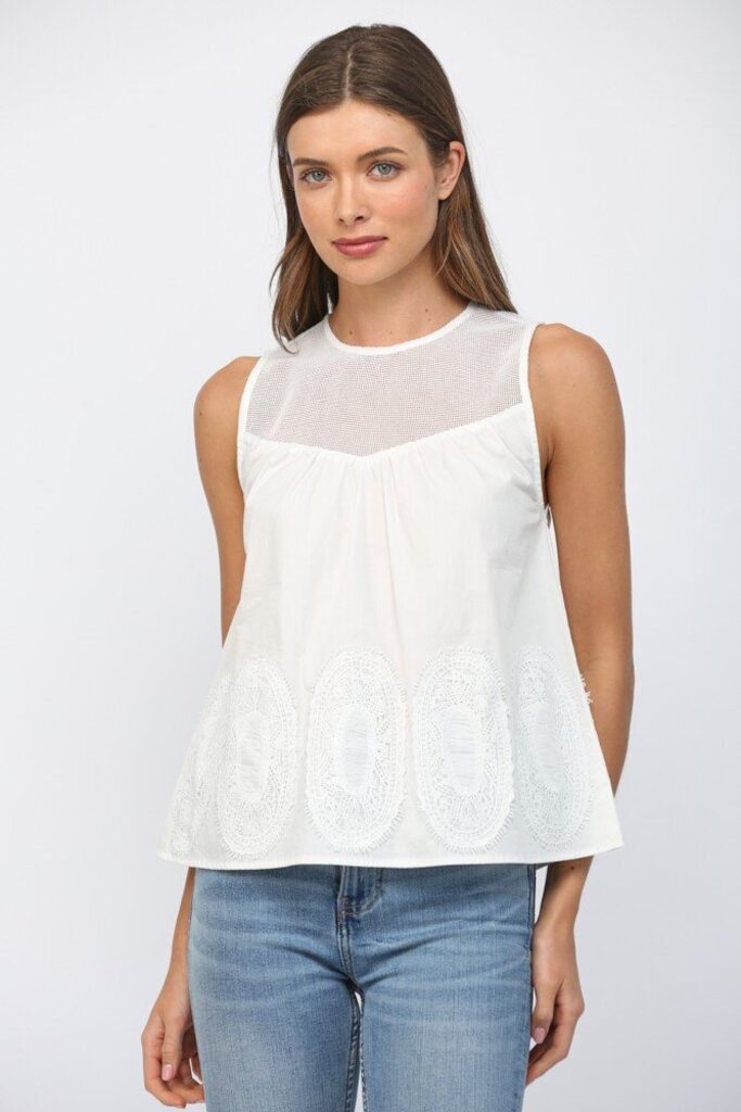 Contrast Sheer Lace Top