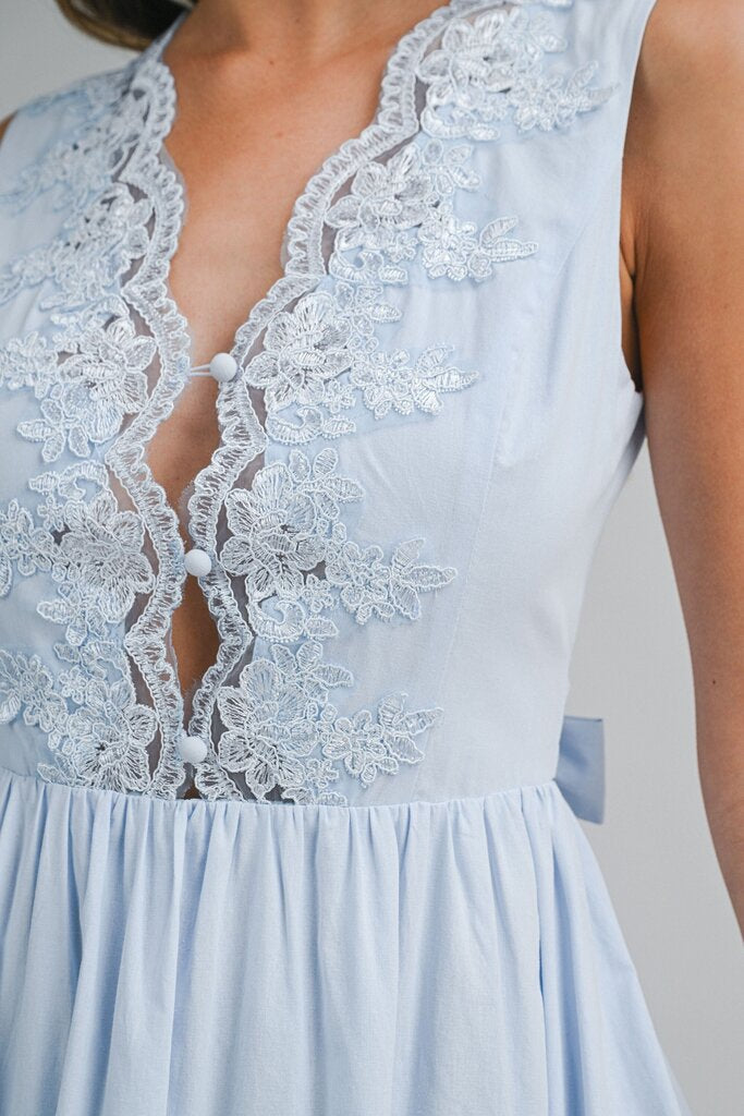 Lace Back Tie Midi Dress