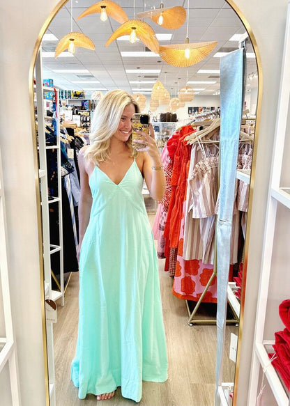 Maxi V Neck Tied Dress