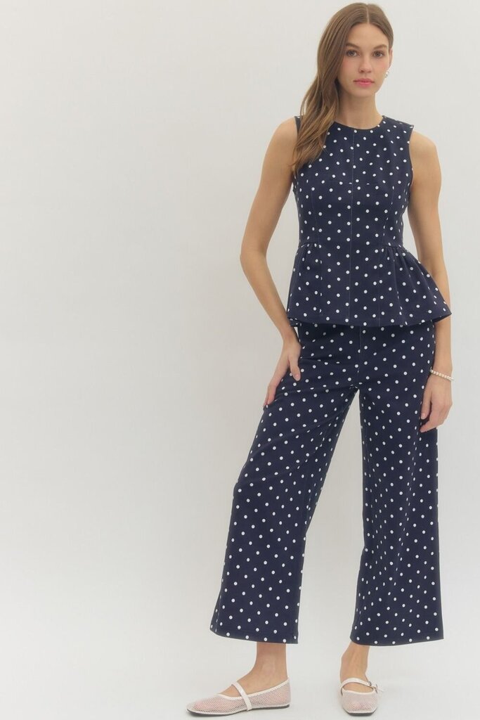 Polka Dot Peplum Top