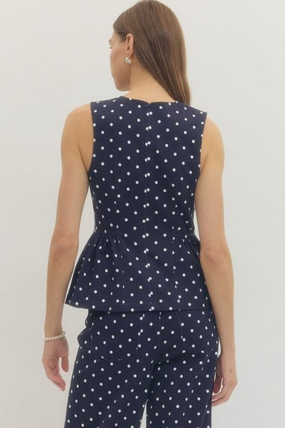 Polka Dot Peplum Top