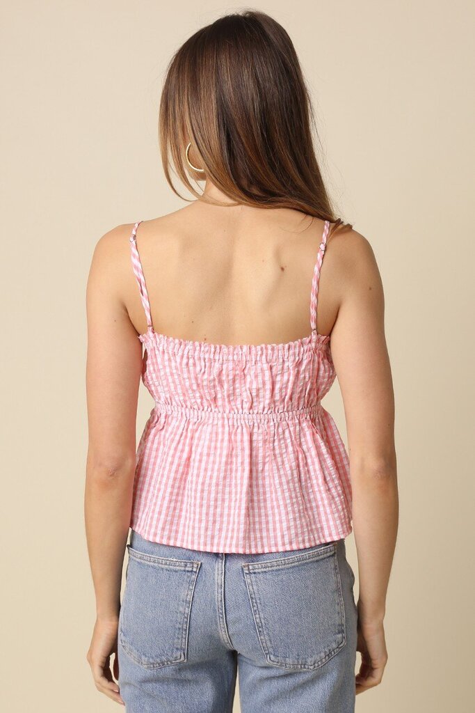 Button Peplum Cami Top