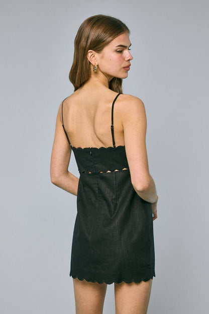 Scallop Cut Mini Dress