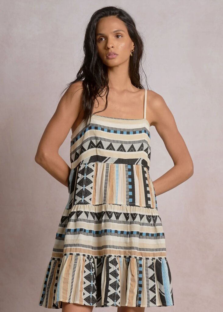 Aztec Tiered Mini Dress
