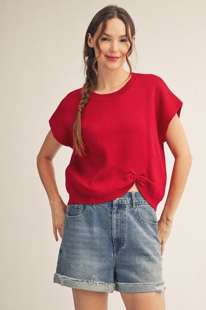 Drop Knot Sweater Top
