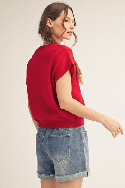 Drop Knot Sweater Top