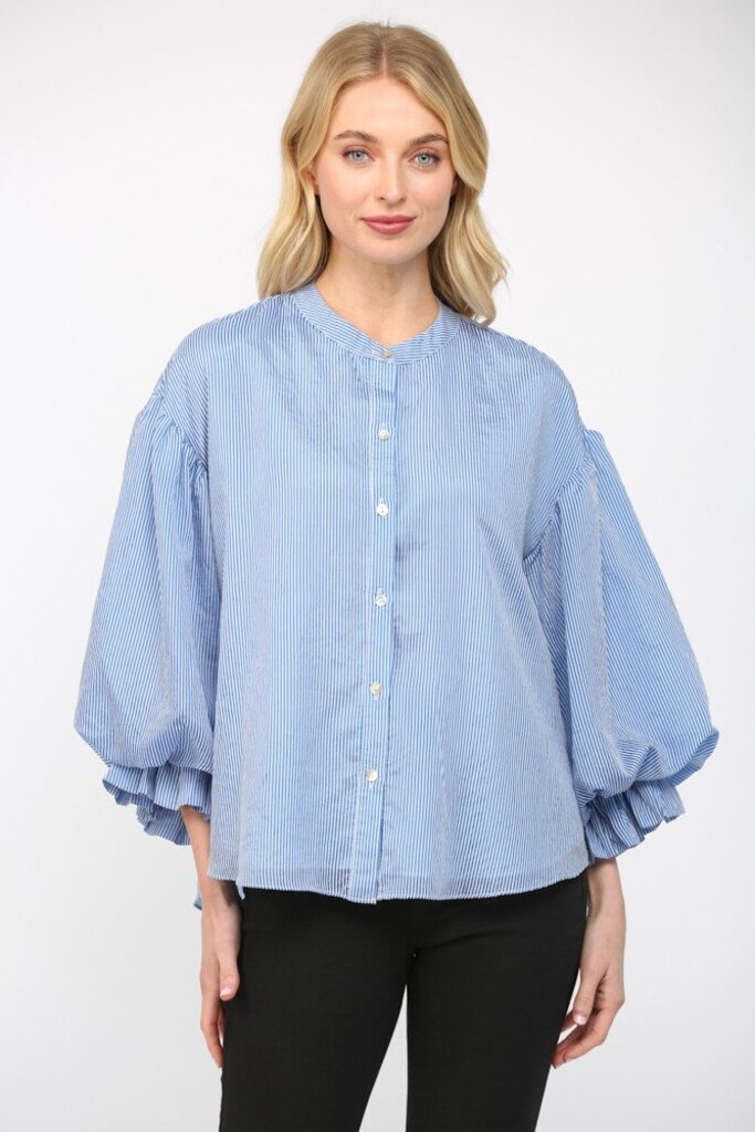 Pinstripe Bubble Top