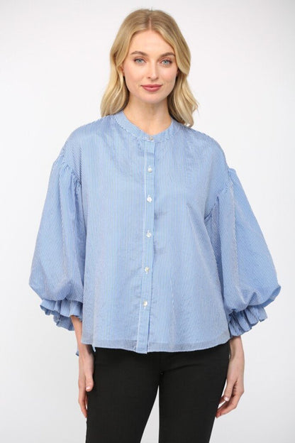 Pinstripe Bubble Top