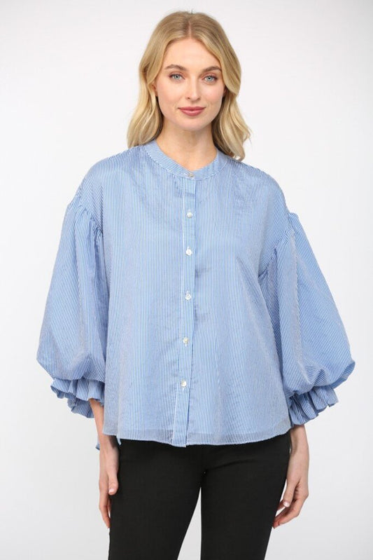 Pinstripe Bubble Top
