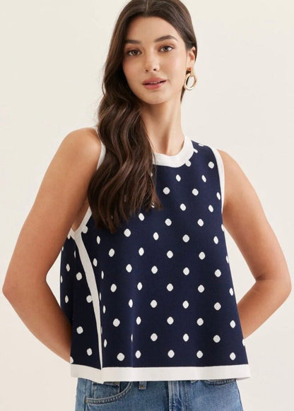 Polka Dot Sleeveless Top