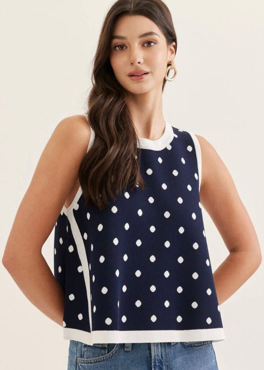 Polka Dot Sleeveless Top