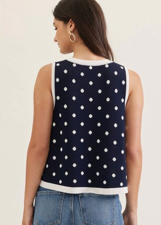 Polka Dot Sleeveless Top