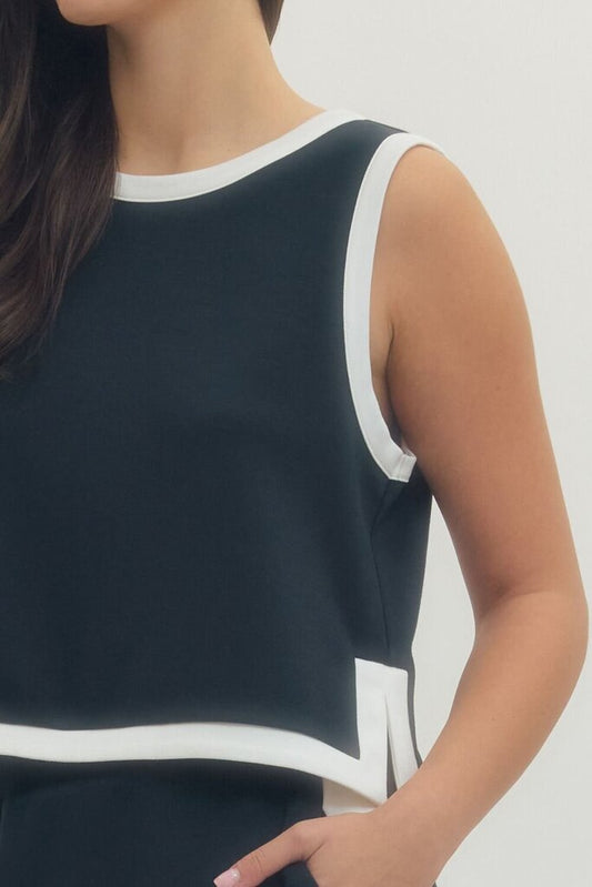 Knit Contrast Top