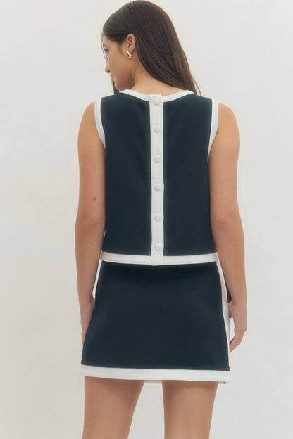 Knit Contrast Skirt