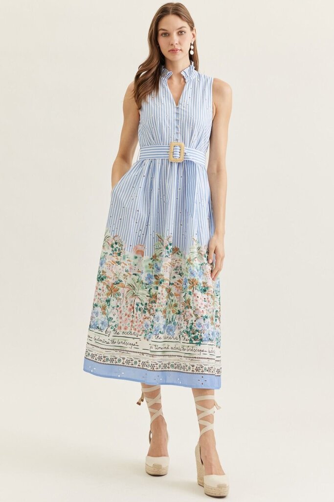 Floral Striped Midi Dress