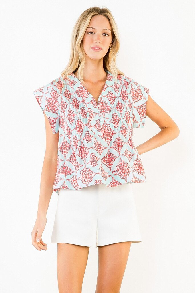 Button Printed Top