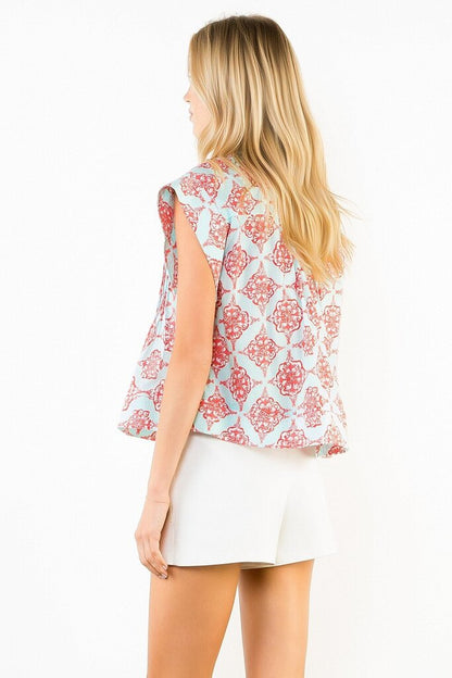 Button Printed Top
