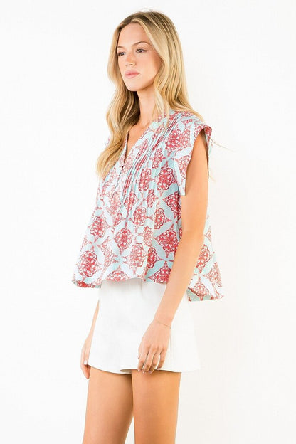 Button Printed Top