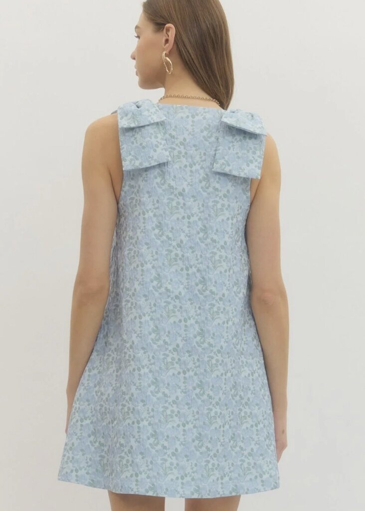 Ribbon Tie Floral Mini Dress