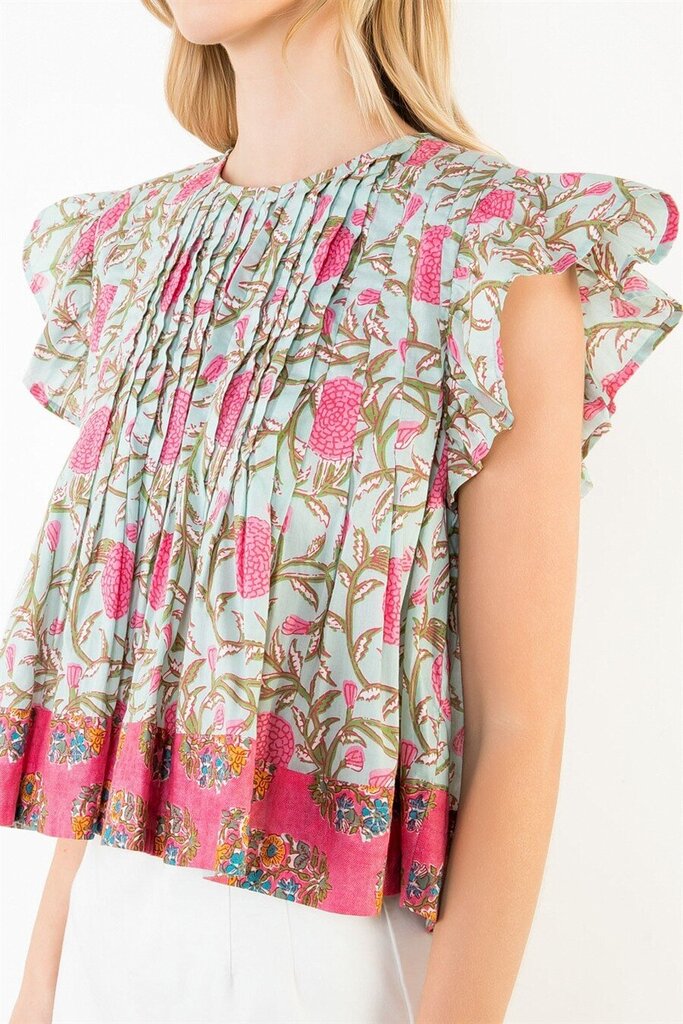 Flutter Pleated Top