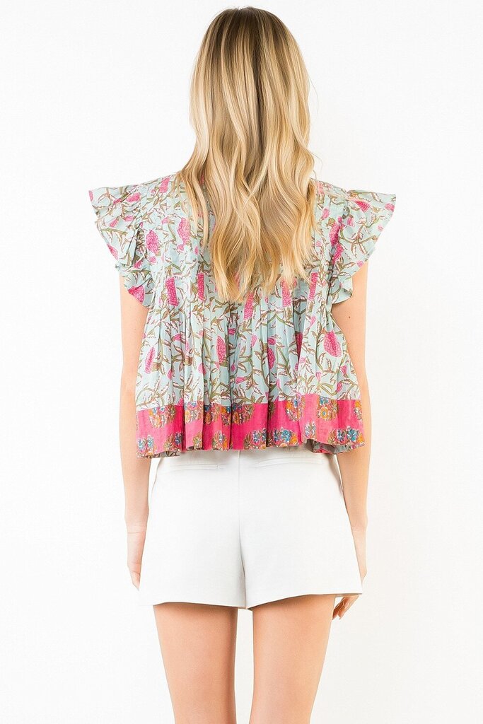 Flutter Pleated Top
