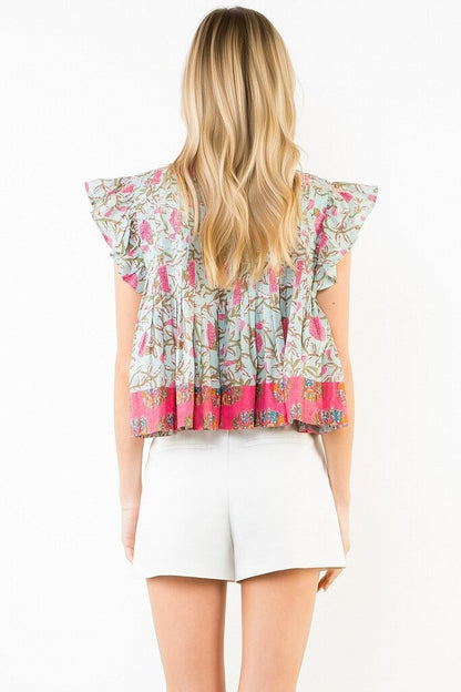 Flutter Pleated Top