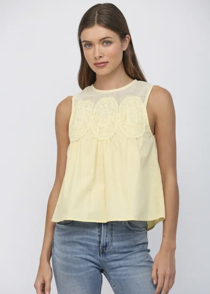 Contrast Mesh & Lace Tank