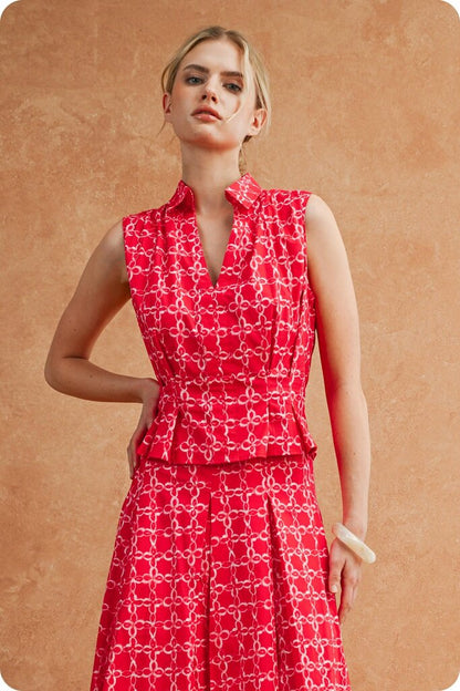 Chain Link Pleat Top