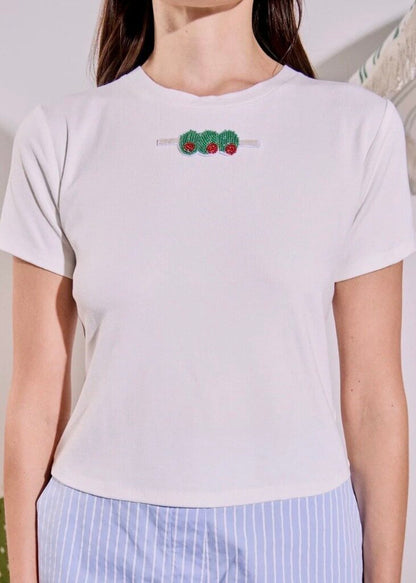 Beaded Olive Beaded Tee