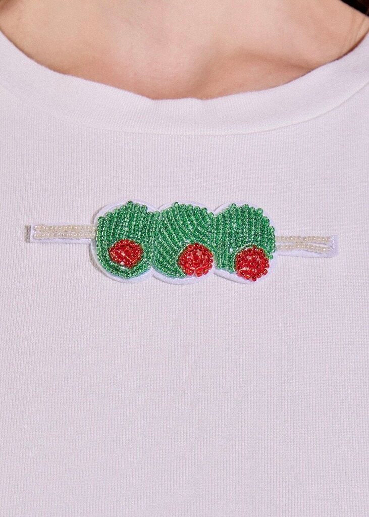 Beaded Olive Beaded Tee