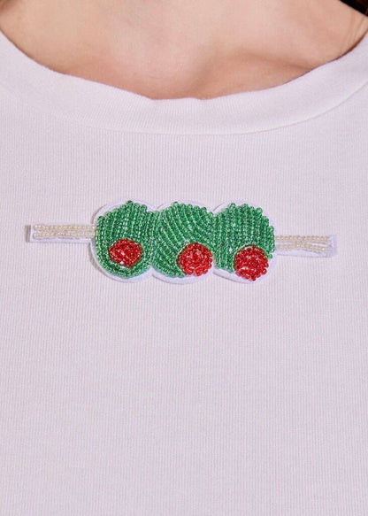 Beaded Olive Beaded Tee