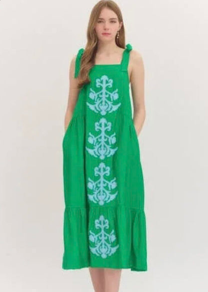 Applique Detail Midi Dress