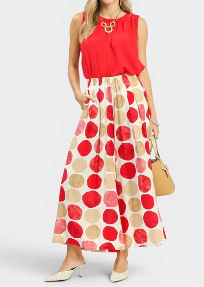 WideLeg Dot Print Pant