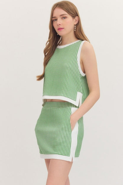 Gingham Mini Skirt
