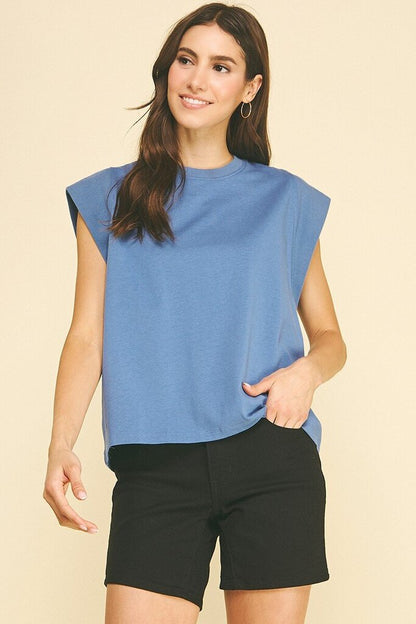 Crewneck Cap Sleeve top