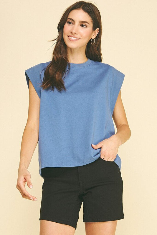 Crewneck Cap Sleeve top