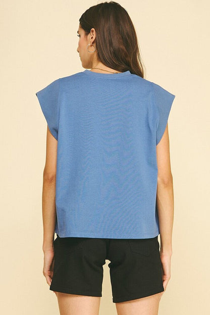 Crewneck Cap Sleeve top
