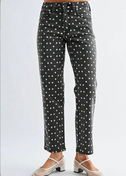 Polka Dot Vintage Straight Jeans