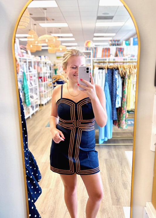Trimmed Mini Dress