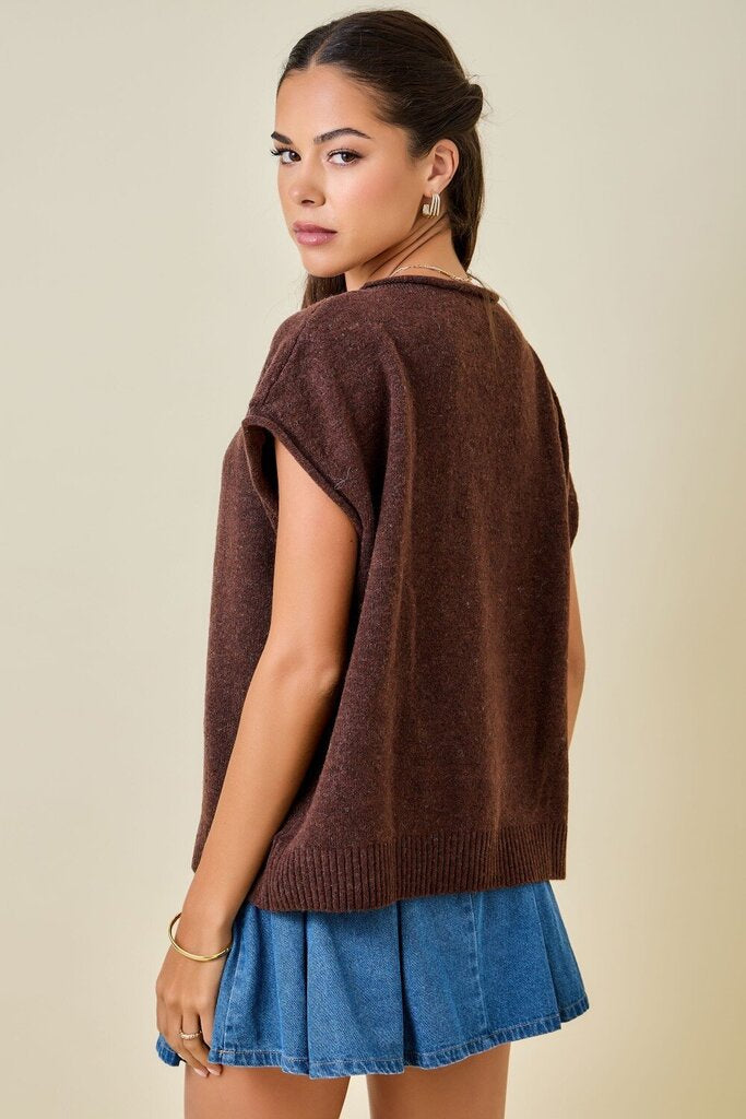 Rolled Edge Sweater Top