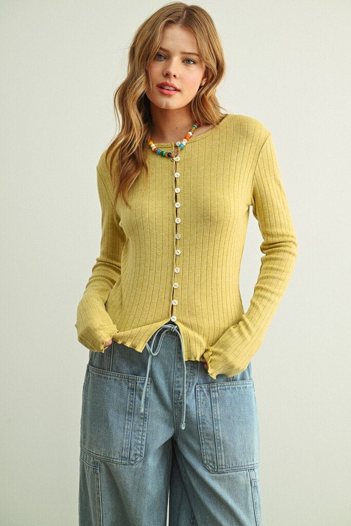 Carly Button Knit Top