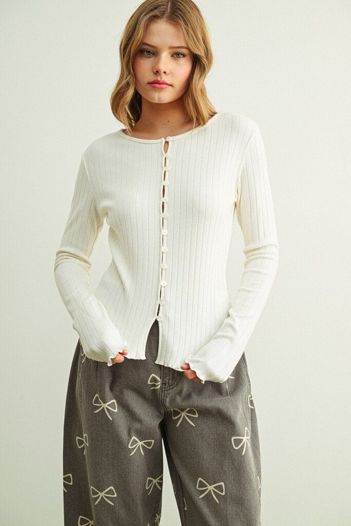 Carly Button Knit Top