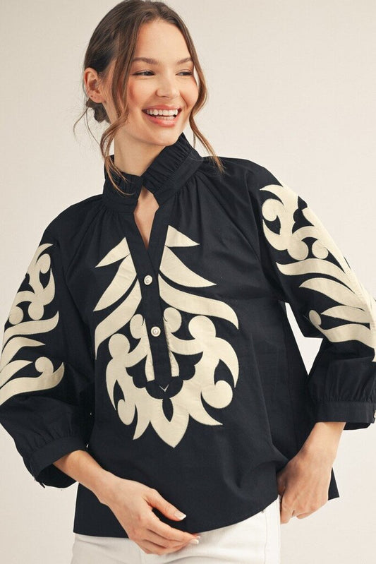 Baroque Applique Blouse