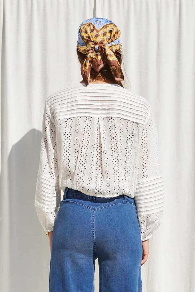 Eyelet Drawstring Top