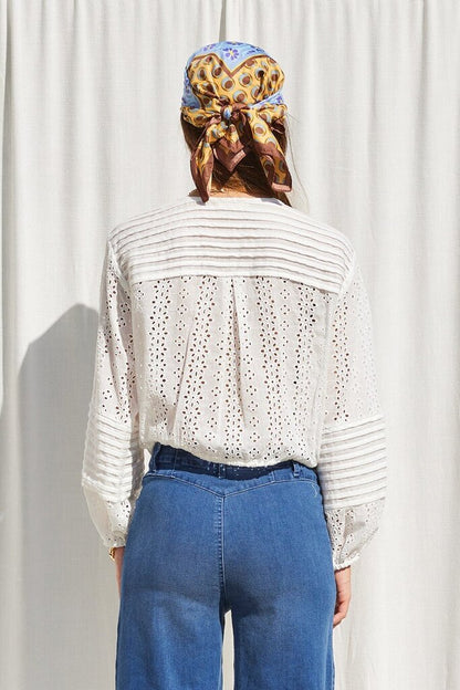 Eyelet Drawstring Top