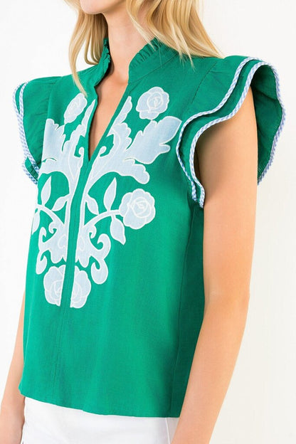 Ruffled Floral Top