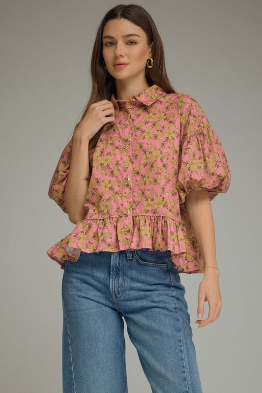 Button Down Floral Top