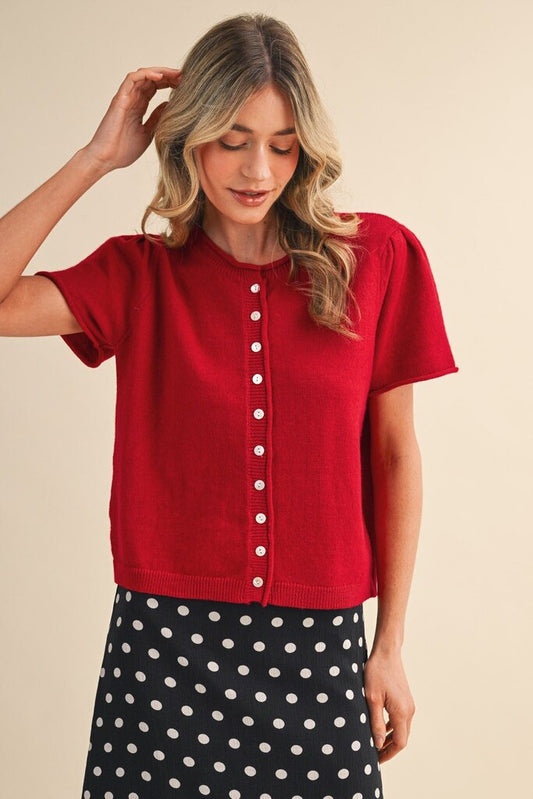 Button Down Short Cardigan