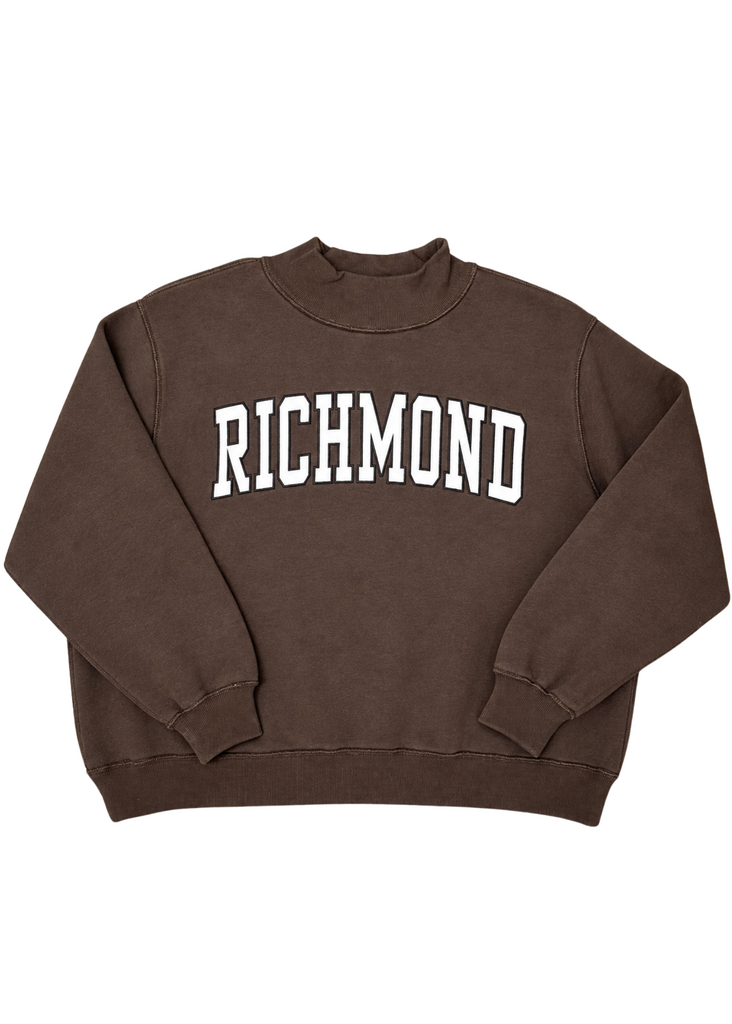 Embroidered Richmond Mockneck BROWN